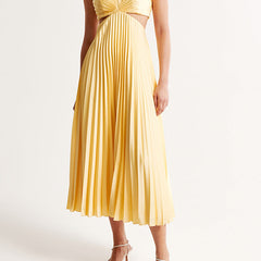 Elle | Women's Wedding Guest V-Neck Maxi Dress Evening