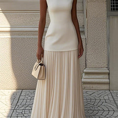 Eliza™ | Sleeveless Pleated Maxi Dress