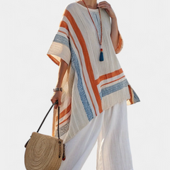 Loredana - Asymmetric Linen Trouser Set