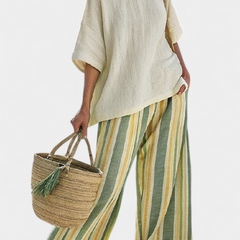 Caterina - Striped Linen Trouser Set