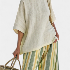 Caterina - Striped Linen Trouser Set