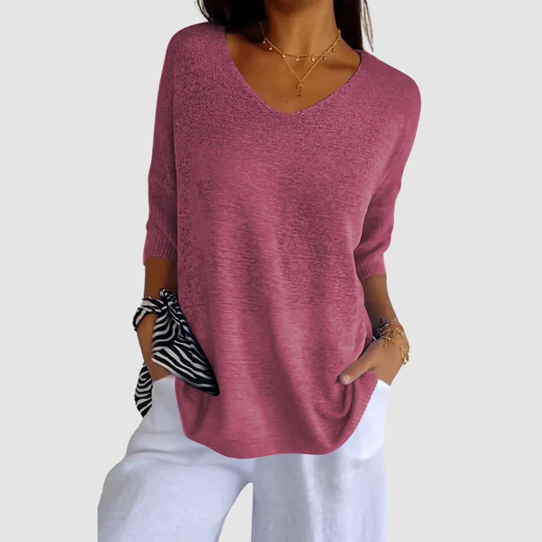 Knit V-Neck Top
