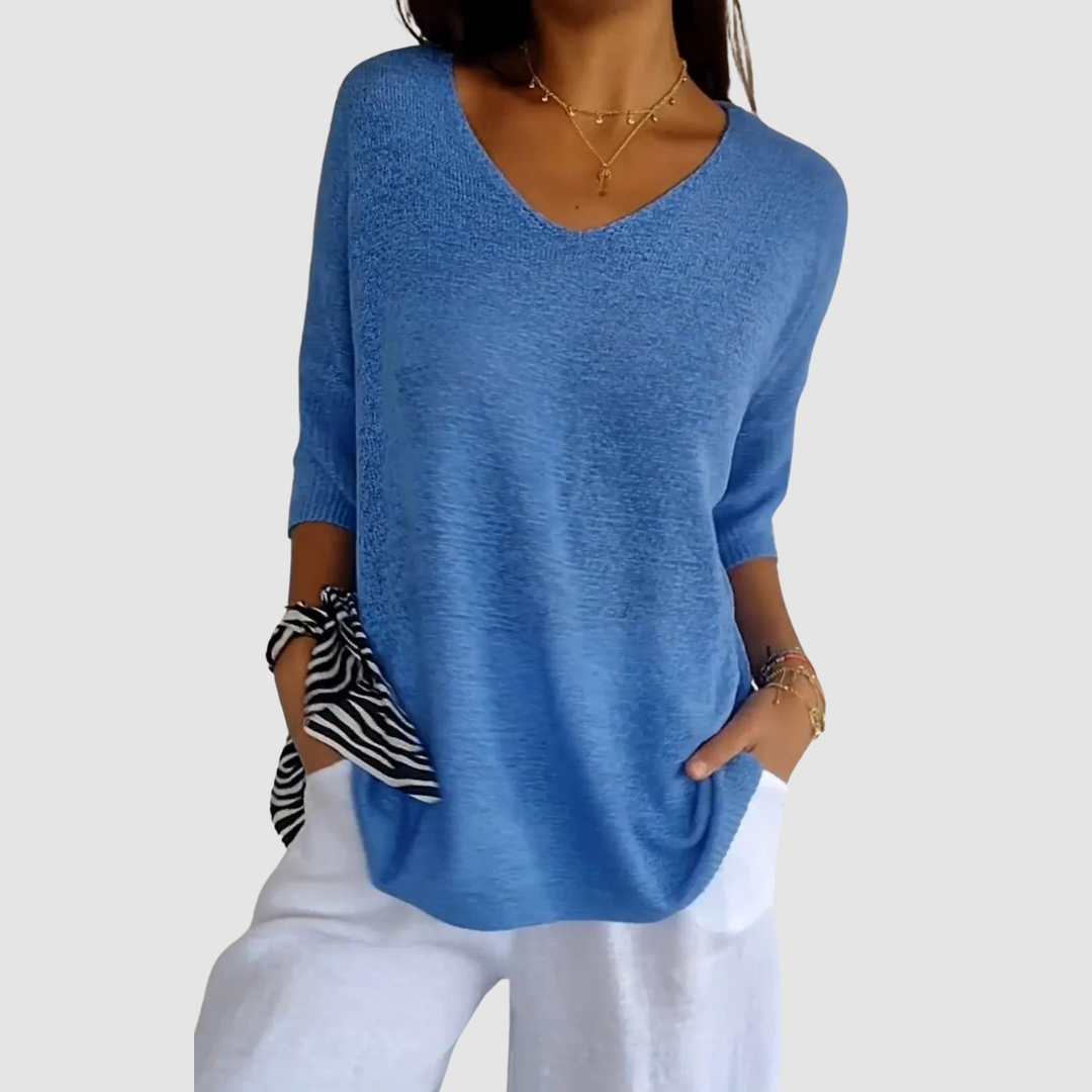 Knit V-Neck Top