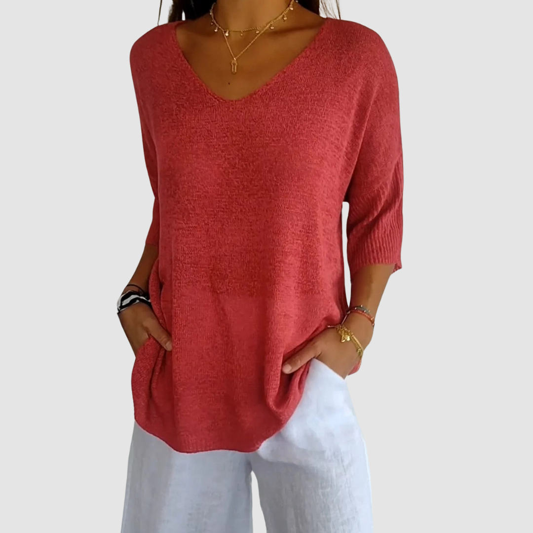 Knit V-Neck Top