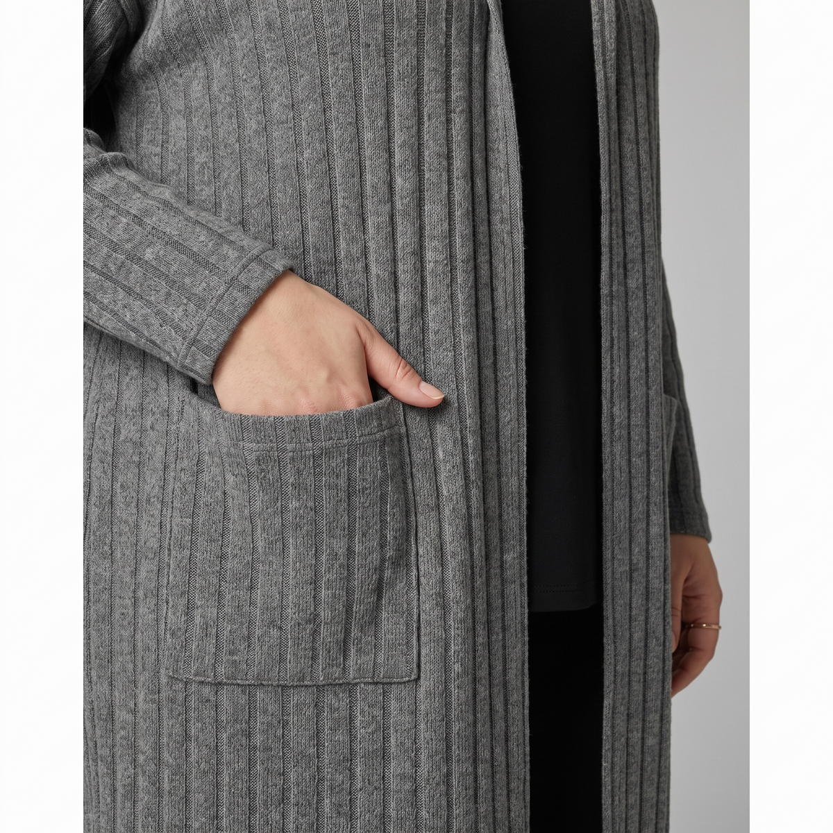 Longline Open-Front Cardigan