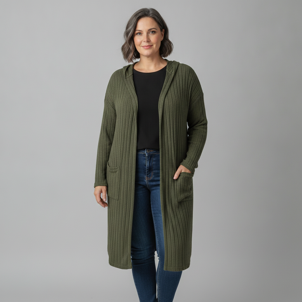 Longline Open-Front Cardigan