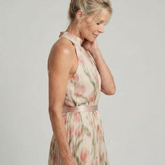 Aurelle™ Halter Neck Floral Midi Dress