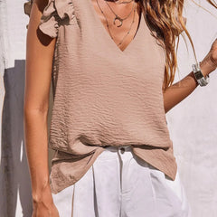 Lynette™ | Playful Ruffle Sleeve Summer Top