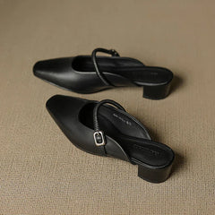 Kera Genuine Leather Mary Jane Mules