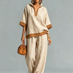 Women's Vintage Linen-Look Co-ord Set