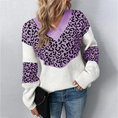 Gabriela | Elegant V-neck Sweater Leopard