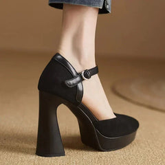 Aurore | Women's Platform Block Heel Pumps Ankle Strap High Heels