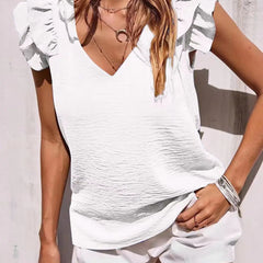 Lynette™ | Playful Ruffle Sleeve Summer Top