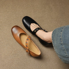 Elda Genuine Leather Flats