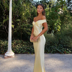 Gabrielle | Women's Wedding Guest Lace Off Shoulder Dress Evening