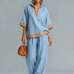 Women's Vintage Linen-Look Co-ord Set