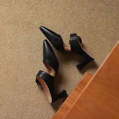 Garnet Genuine Leather Heels