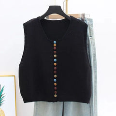 THE MARIBEL | COLOR-BUTTON KNIT VEST