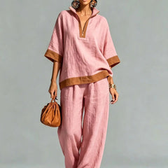 Women's Vintage Linen-Look Co-ord Set