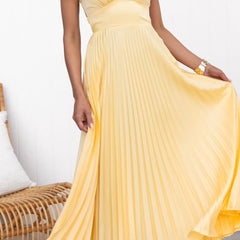 Eileen™ | Pleated V-Neck Maxi Dress