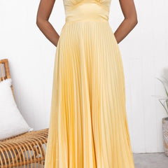Eileen™ | Pleated V-Neck Maxi Dress