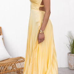 Eileen™ | Pleated V-Neck Maxi Dress