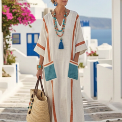 Noemi | V Neck Half Sleeve Pocket Maxi Dress
