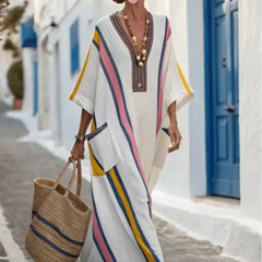 Noemi | V Neck Half Sleeve Pocket Maxi Dress