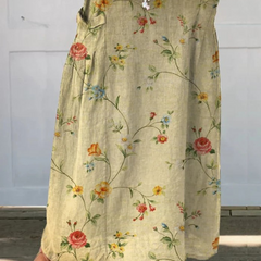 Mella™ | Retro Elegant Floral Art Elastic waistband Pocket Skirt