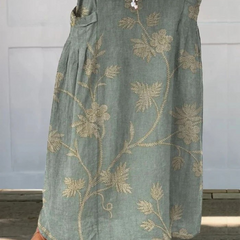 Mella™ | Retro Elegant Floral Art Elastic waistband Pocket Skirt