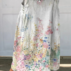 Mella™ | Retro Elegant Floral Art Elastic waistband Pocket Skirt