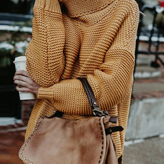 Women's knit turtleneck sweater