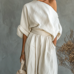 Eleonora – Elegant One-Shoulder Two-Piece Set