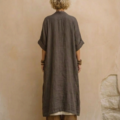 Giulia - Three-Piece Bohemian Nomad Set in Dark Gray and Brown with Tribal Pattern