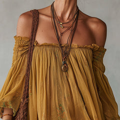 Yellow Chiffon Floral Off Shoulder Mini Dress