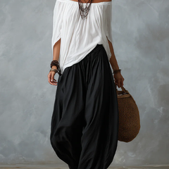 Rosario™ | Off-Shoulder Top & Wide Lantern Pants Set