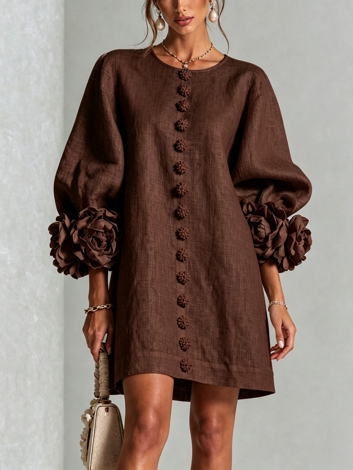 Floral Button-Down Mini Dress