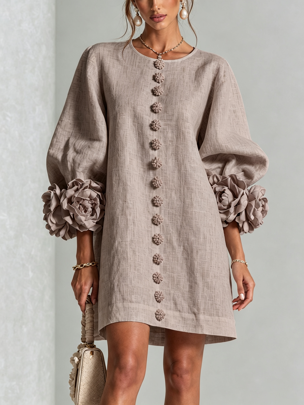 Floral Button-Down Mini Dress