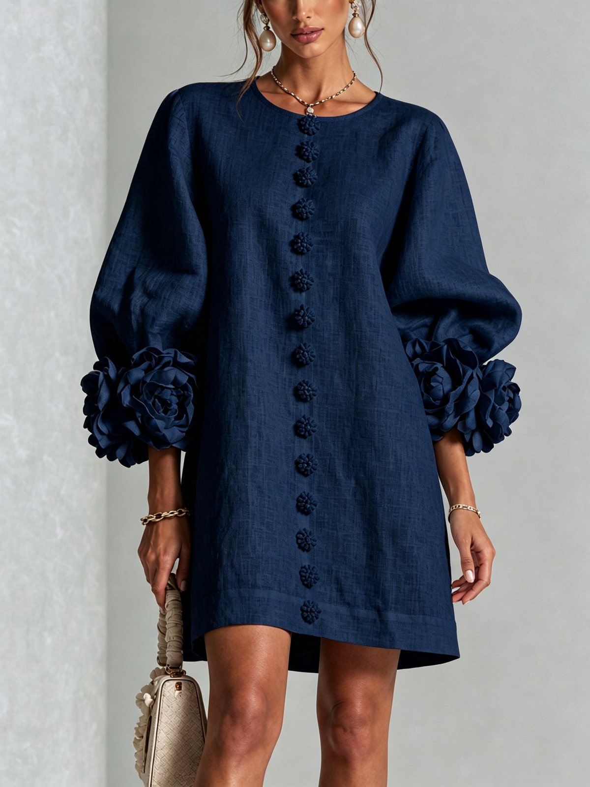 Floral Button-Down Mini Dress