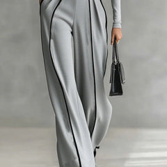 Linda™ | High-Neck Top & Wide-Leg Pants Set with Belt