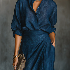Lucille™ | Elegant Shirt & Long Skirt Set