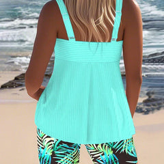 Daphne™ | Bright Ribbed Tankini Shorts