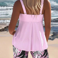 Daphne™ | Bright Ribbed Tankini Shorts