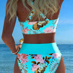 Jolina™ | Floral Contrast Split Bikini