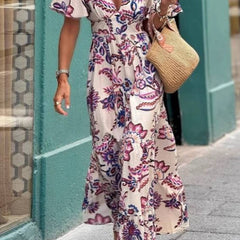 Joan  | Floral Print Puff Sleeve Maxi Dress
