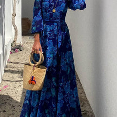 Cosette | Women's Wedding Guest Floral Off Shoulder Maxi Dress Evening