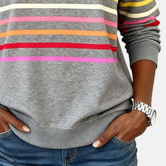 Vienna | Rainbow Striped Zip Sweatshirt