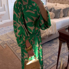 Ashley™ | Two-Piece Printed Set with Lantern Sleeves
