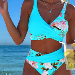 Jolina™ | Floral Contrast Split Bikini