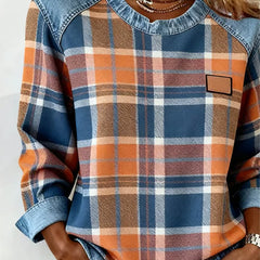 Ivy | Sweatshirt with Checkered Patchwork